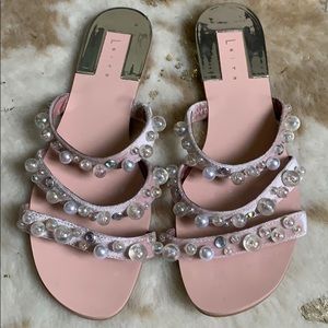 Leith Pearl Crystal Strappy Sandal